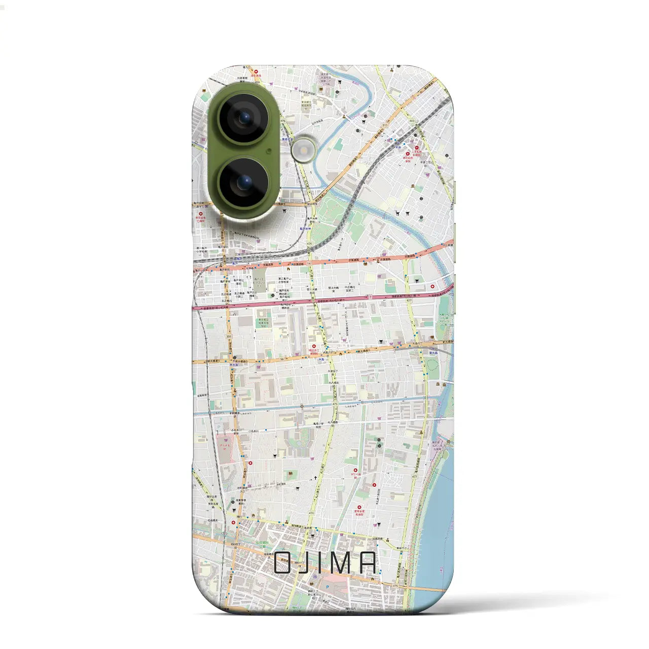 【大島（東京都）】地図柄iPhoneケース（バックカバータイプ）