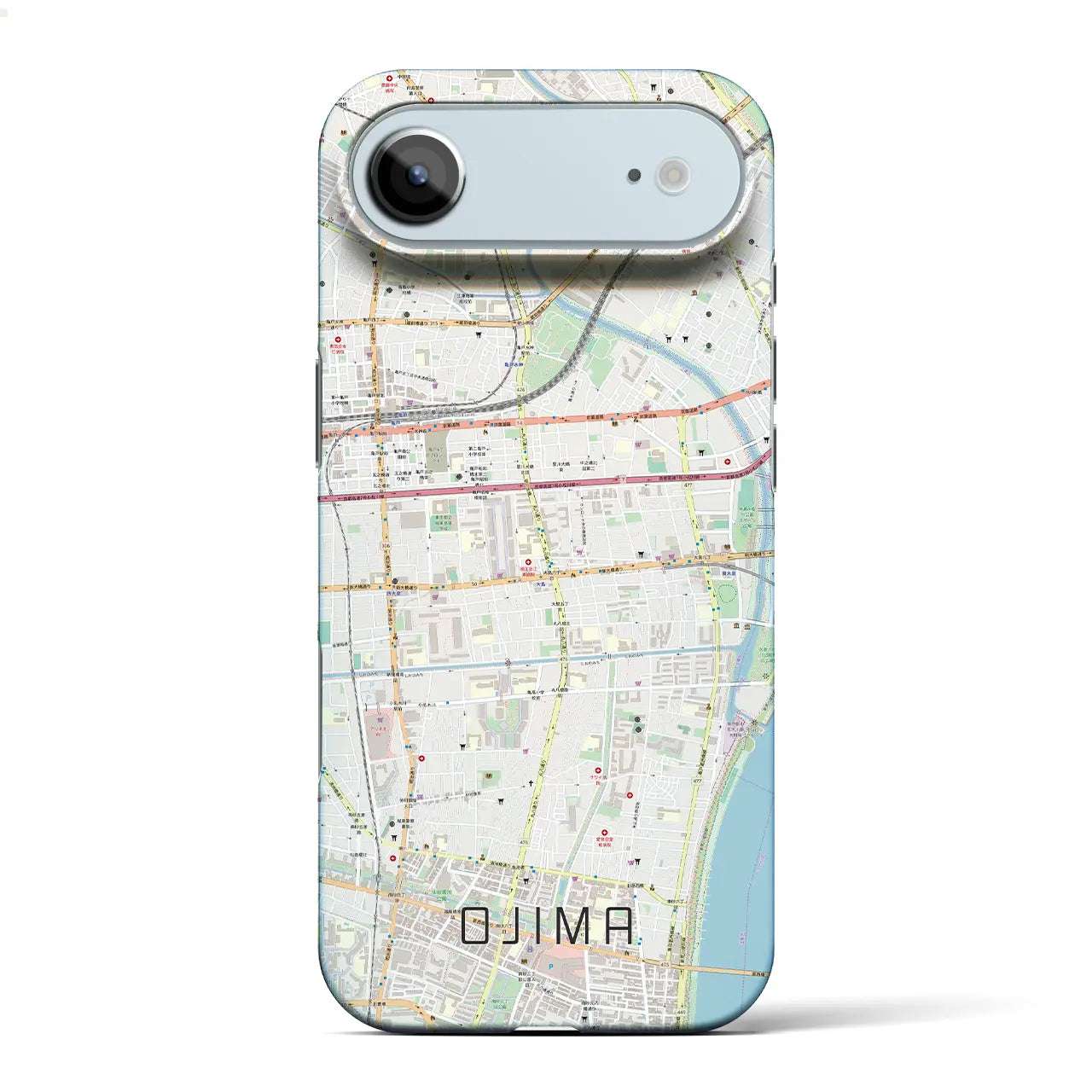 【大島（東京都）】地図柄iPhoneケース（バックカバータイプ）