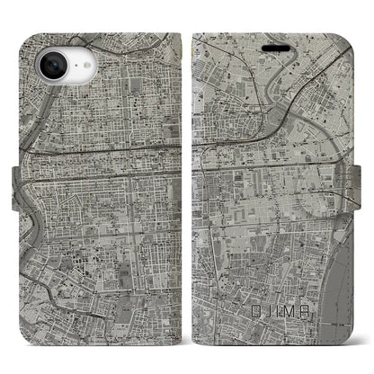 【大島（東京都）】地図柄iPhoneケース（手帳タイプ）