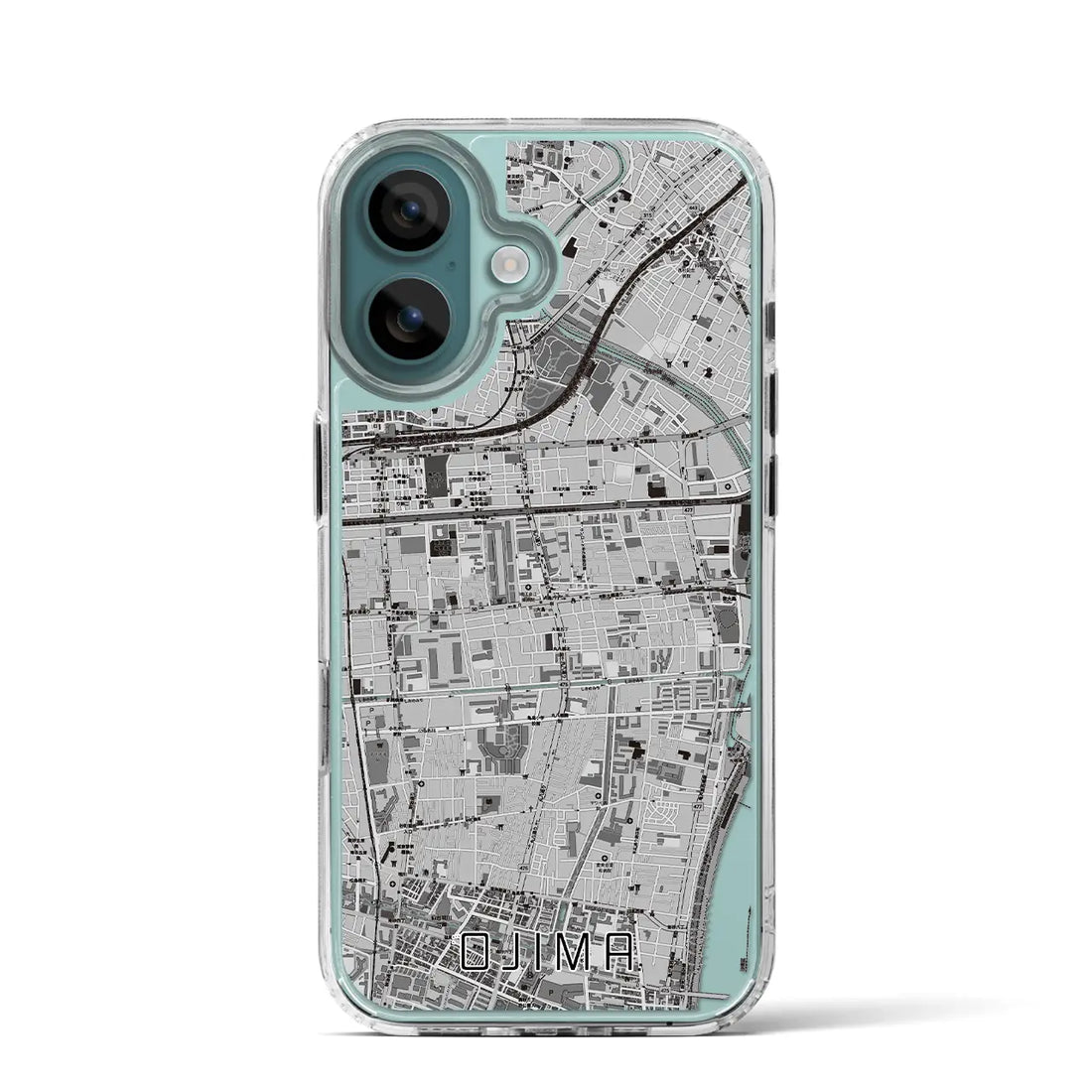 【大島（東京都）】地図柄iPhoneケース（MagSafeタイプ）モノトーン・iPhone 16 Pro 用