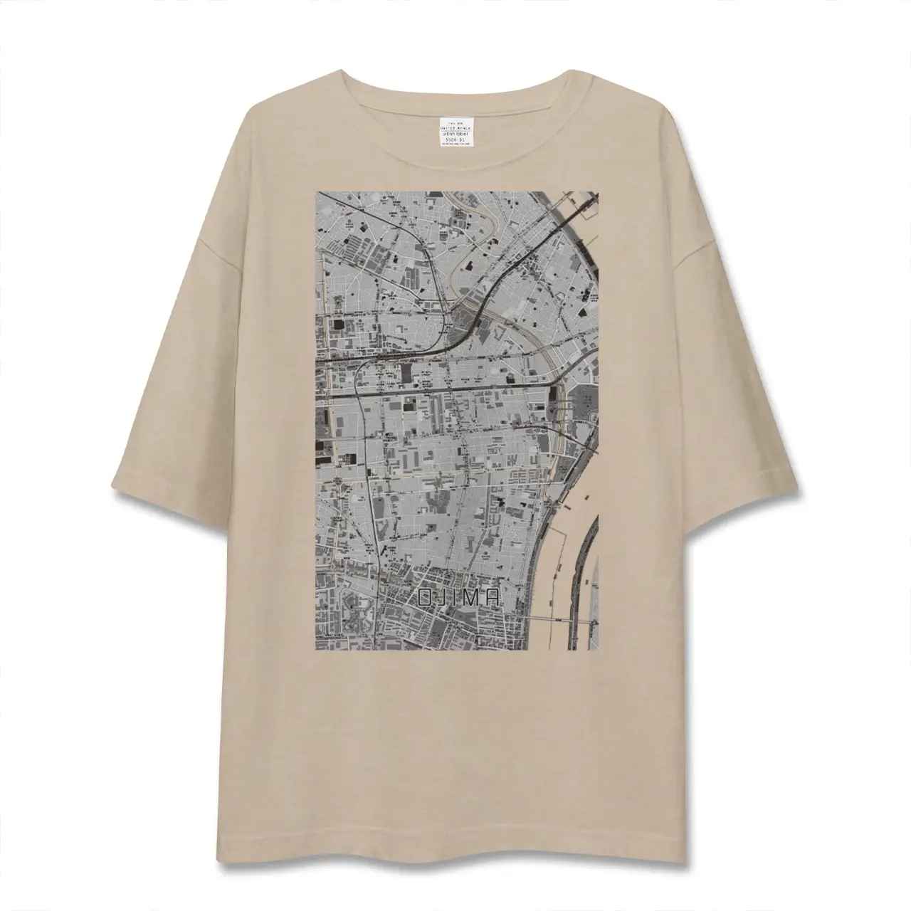 【大島（東京都）】地図柄ビッグシルエットTシャツ