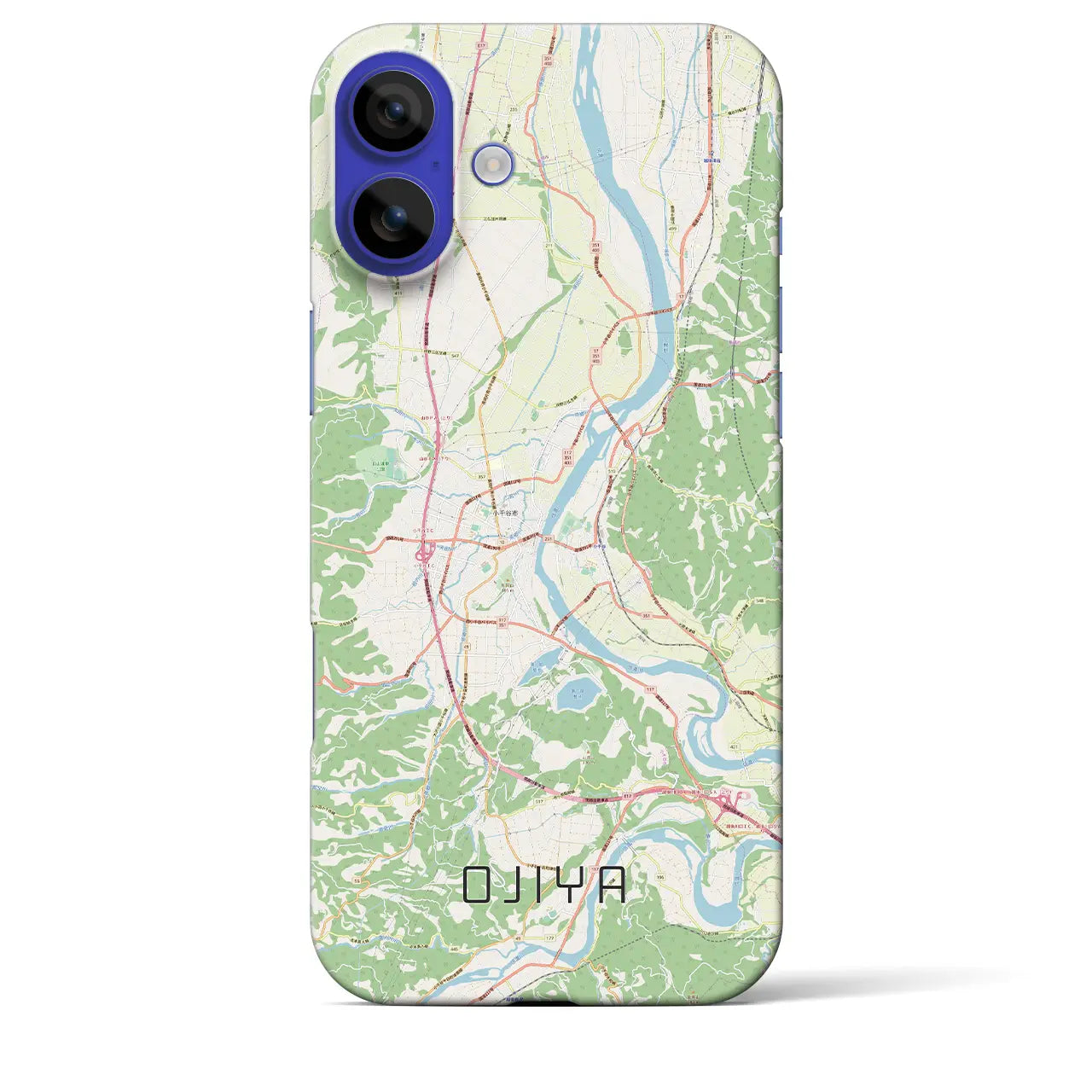 【小千谷（新潟県）】地図柄iPhoneケース（バックカバータイプ）ナチュラル・iPhone 16 Pro Max 用