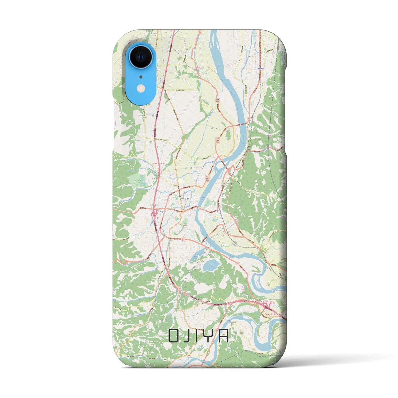 【小千谷（新潟県）】地図柄iPhoneケース（バックカバータイプ）