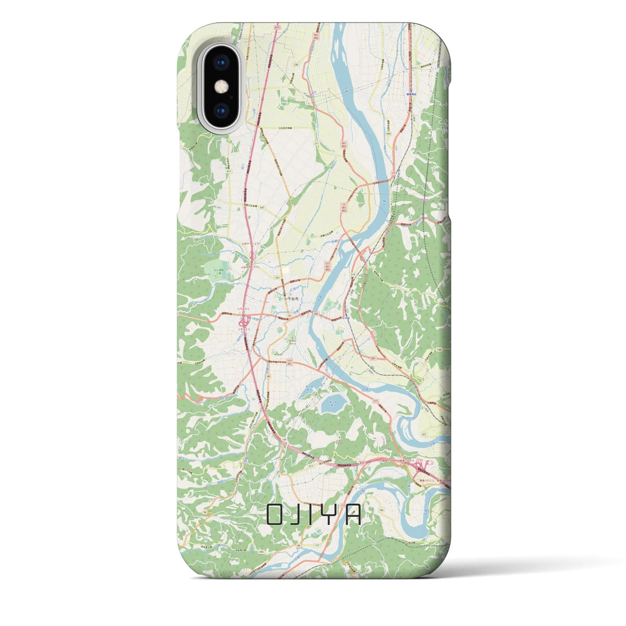 【小千谷（新潟県）】地図柄iPhoneケース（バックカバータイプ）