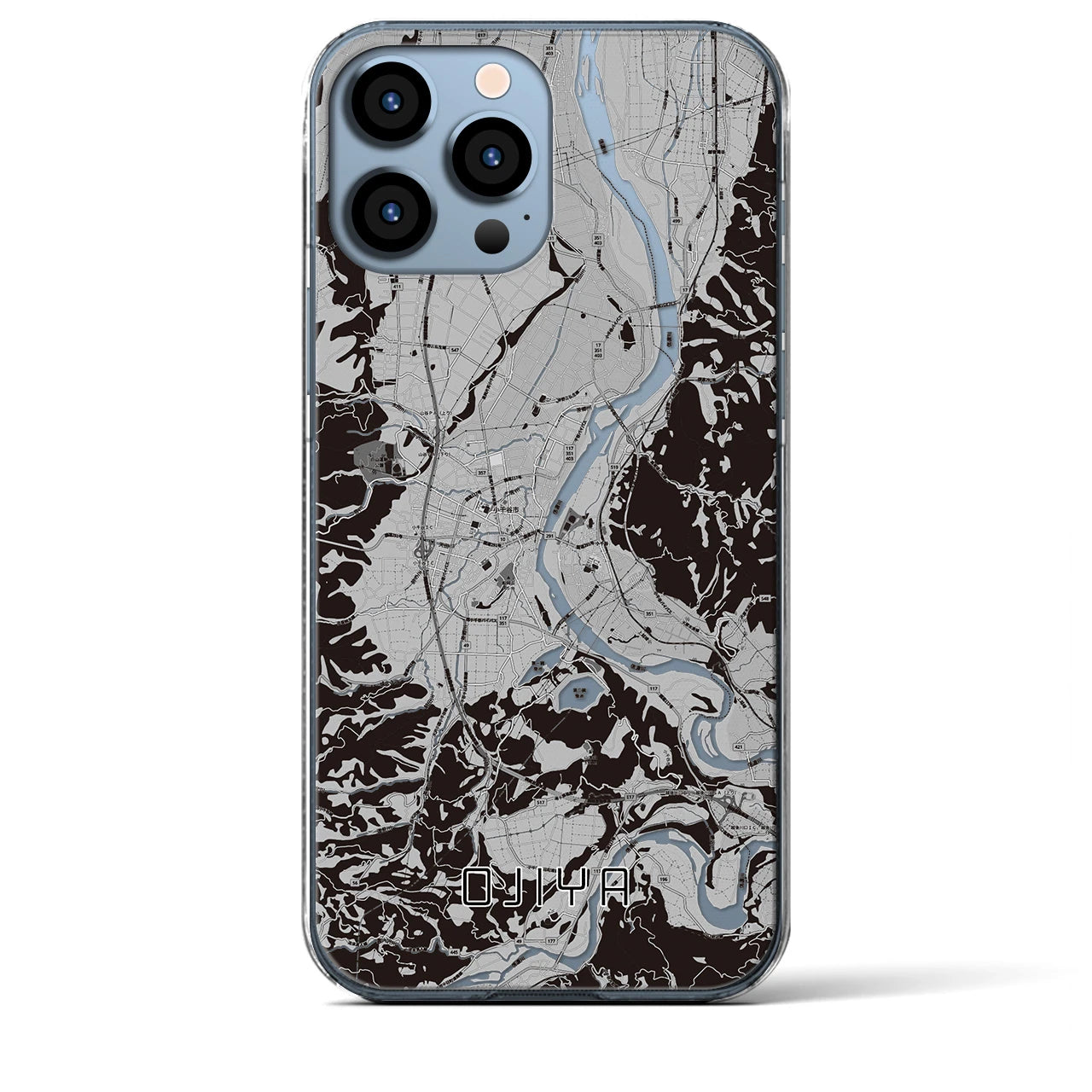 【小千谷（新潟県）】地図柄iPhoneケース（クリアタイプ）