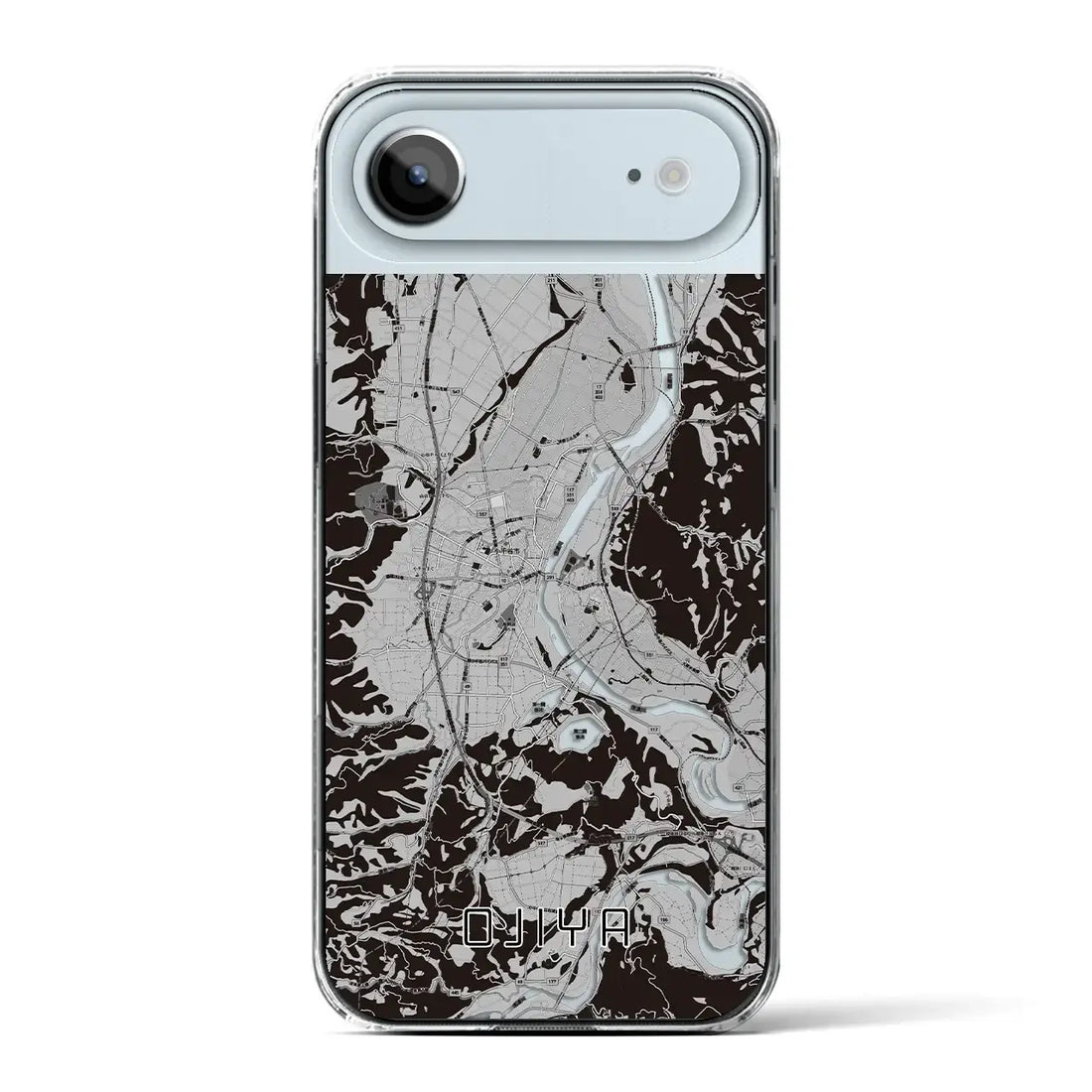 【小千谷(新潟県)】地図柄iPhoneケース(クリアタイプ)モノトーン・iPhone 17 Pro Max 用