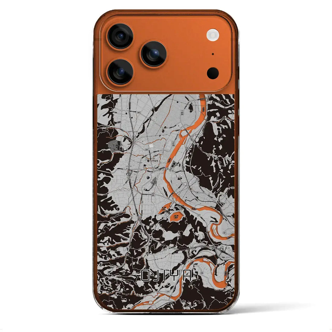 【小千谷（新潟県）】地図柄iPhoneケース（クリアタイプ）モノトーン・iPhone 17 Pro Max 用