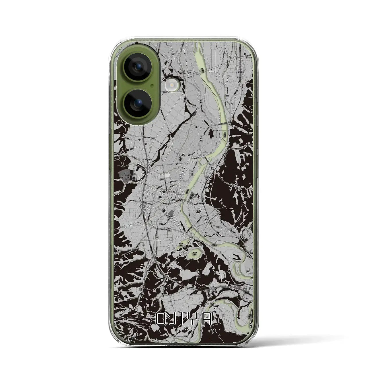 【小千谷（新潟県）】地図柄iPhoneケース（クリアタイプ）