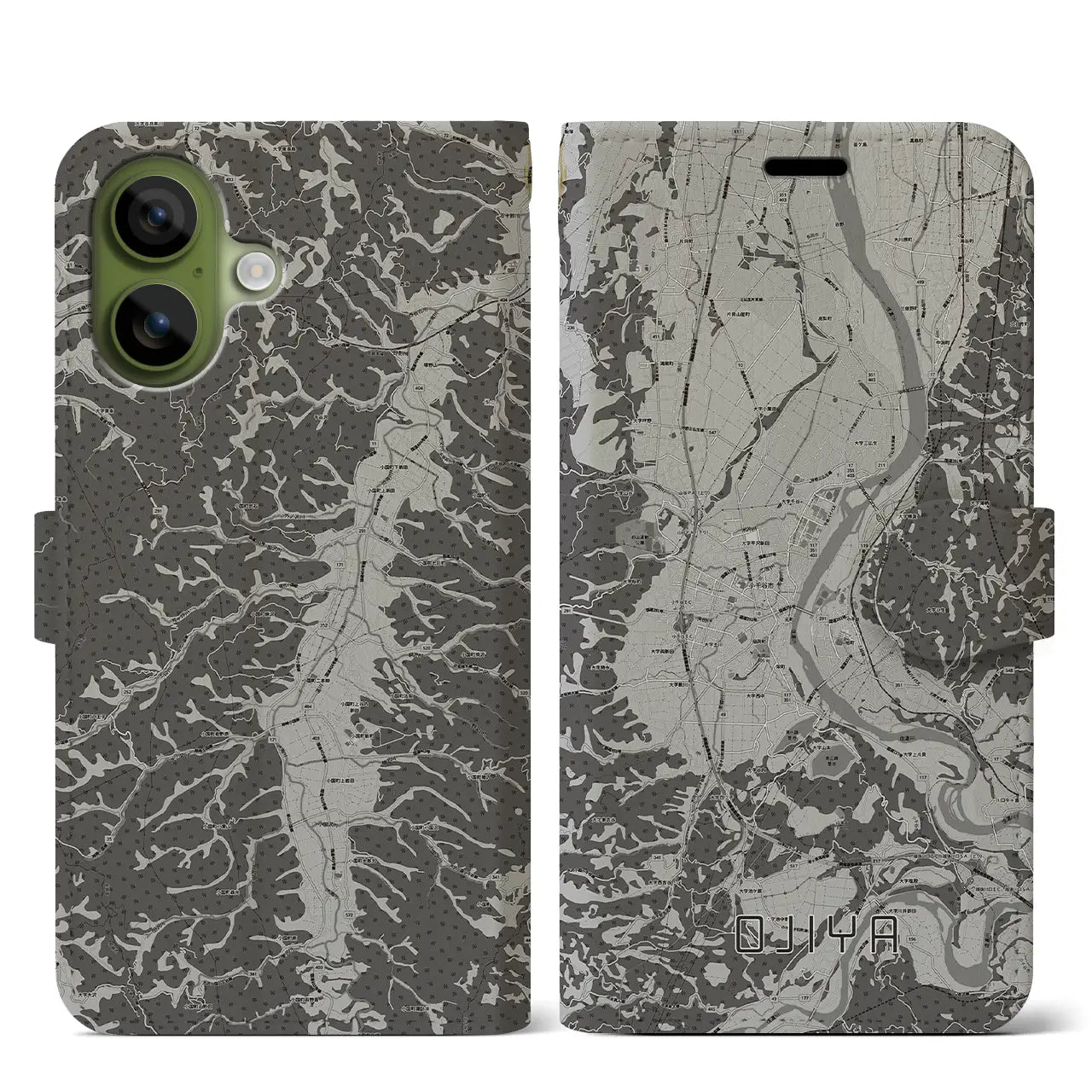 【小千谷（新潟県）】地図柄iPhoneケース（手帳タイプ）