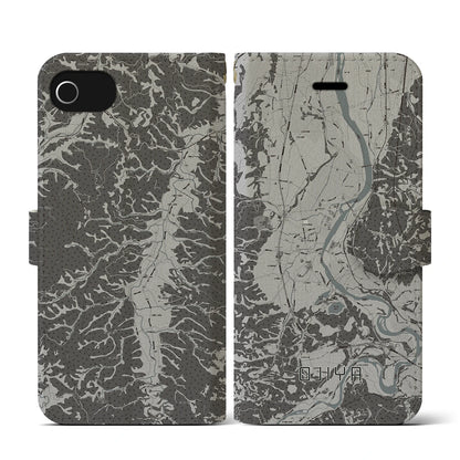 【小千谷（新潟県）】地図柄iPhoneケース（手帳タイプ）モノトーン・iPhone SE（第3 / 第2世代） / 8 / 7 / 6s / 6 用