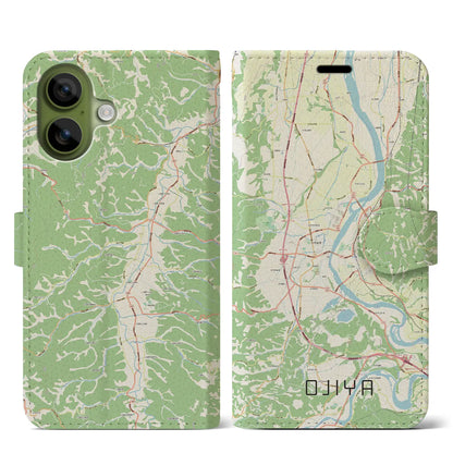 【小千谷（新潟県）】地図柄iPhoneケース（手帳タイプ）