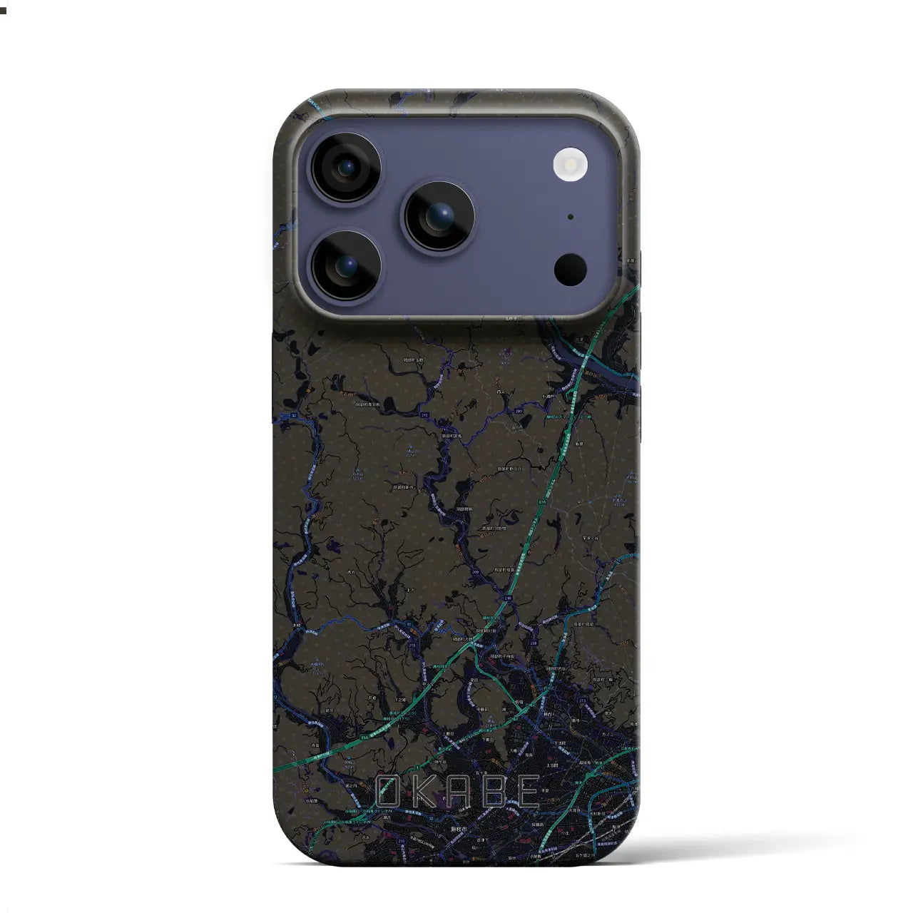 【岡部（静岡県）】地図柄iPhoneケース（バックカバータイプ）