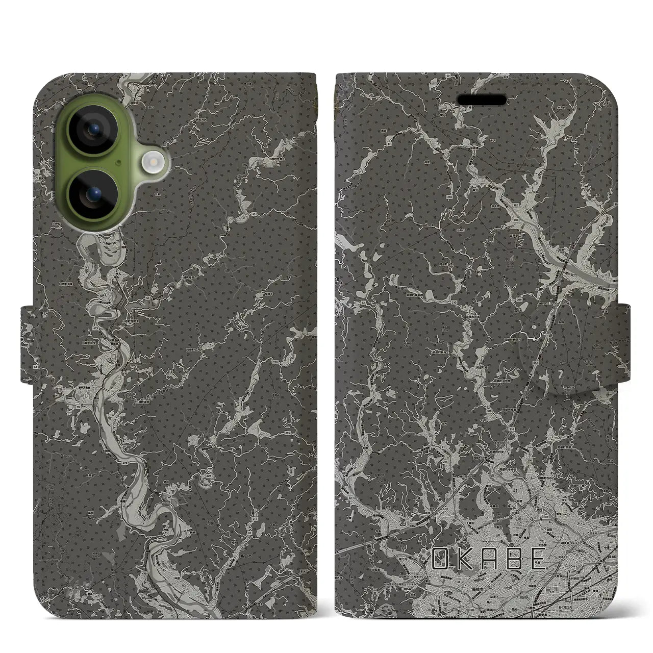 【岡部（静岡県）】地図柄iPhoneケース（手帳タイプ）