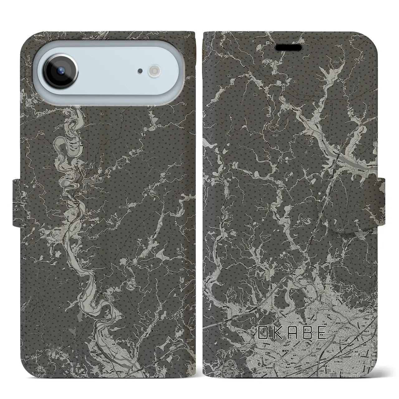 【岡部（静岡県）】地図柄iPhoneケース（手帳タイプ）