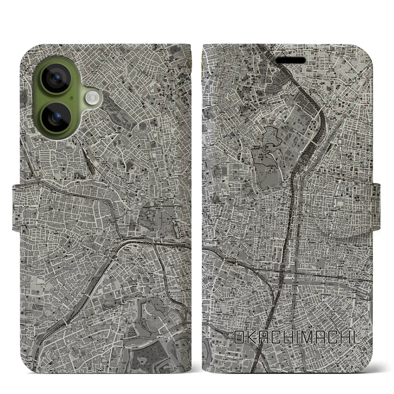 【御徒町（東京都）】地図柄iPhoneケース（手帳タイプ）