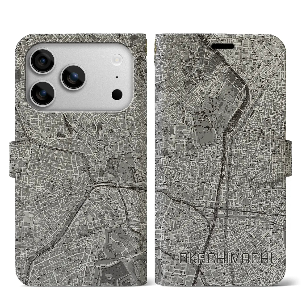 【御徒町（東京都）】地図柄iPhoneケース（手帳タイプ）