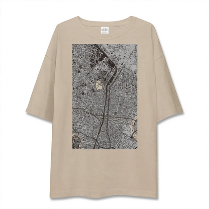 【御徒町（東京都）】地図柄ビッグシルエットTシャツ