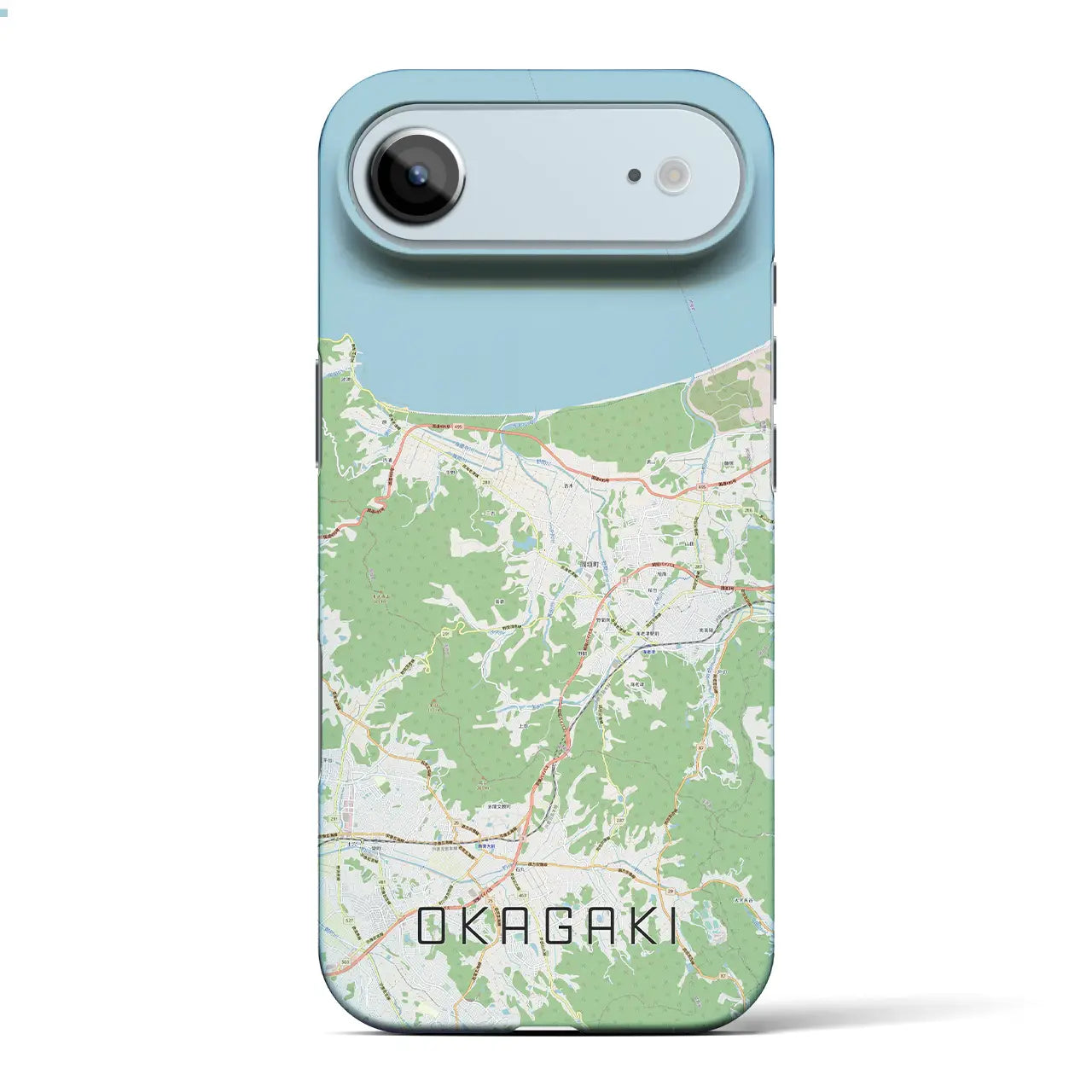 【岡垣（福岡県）】地図柄iPhoneケース（バックカバータイプ）ブラック・iPhone 17 Pro Max 用