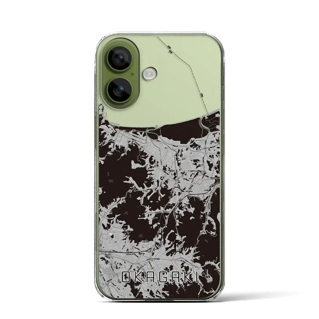 【岡垣（福岡県）】地図柄iPhoneケース（クリアタイプ）モノトーン・iPhone 17 Pro Max 用