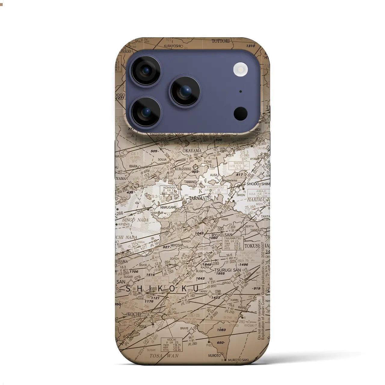 【岡山・高松航空図（岡山県）】航空図iPhoneケース（バックカバータイプ）