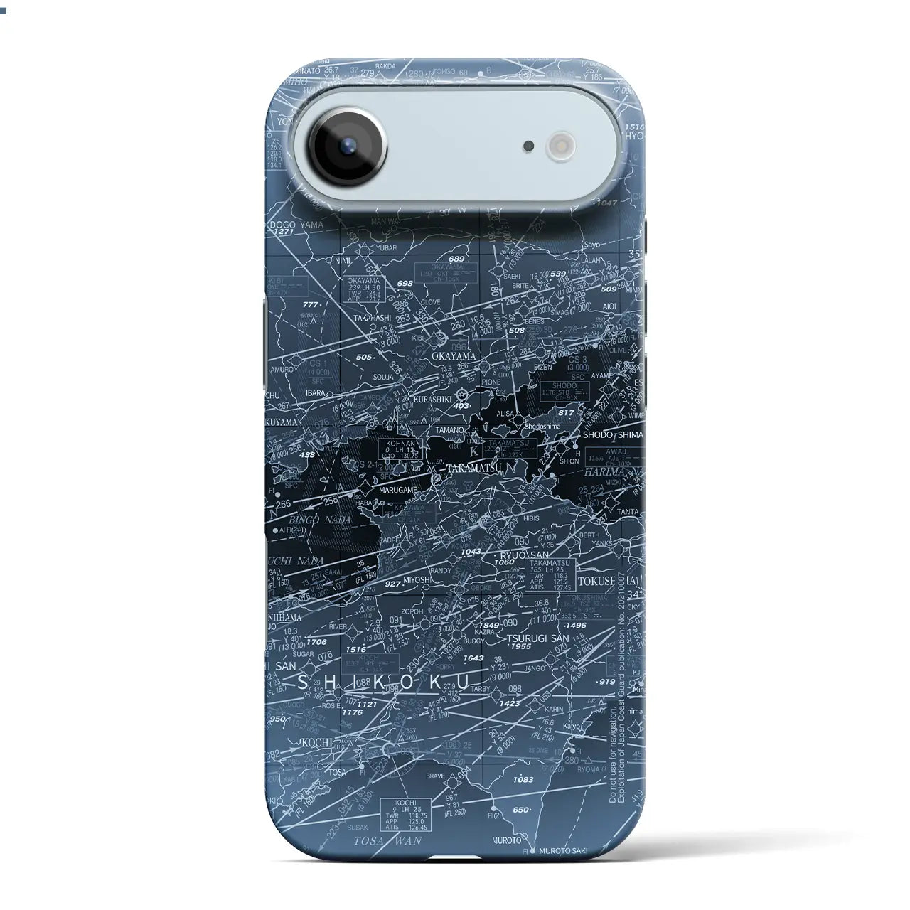 【岡山・高松航空図（岡山県）】航空図iPhoneケース（バックカバータイプ）