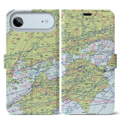 【岡山・高松航空図（岡山県）】航空図iPhoneケース（手帳タイプ）