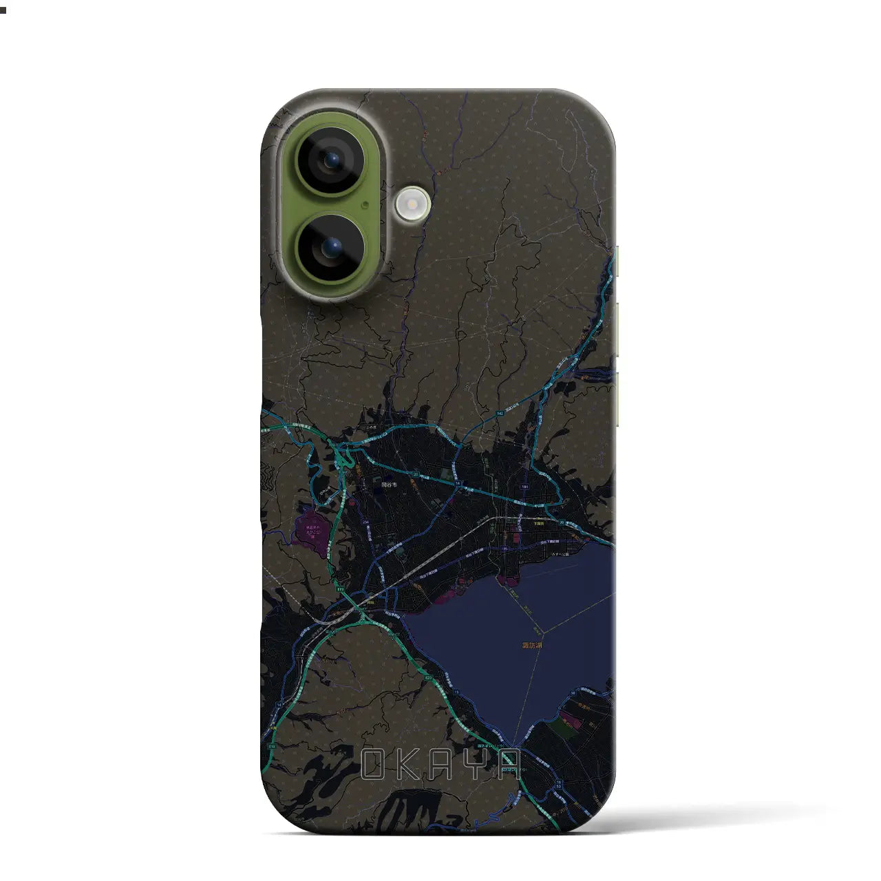 【岡谷（長野県）】地図柄iPhoneケース（バックカバータイプ）