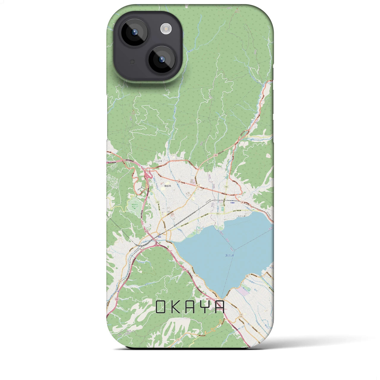 【岡谷（長野県）】地図柄iPhoneケース（バックカバータイプ）