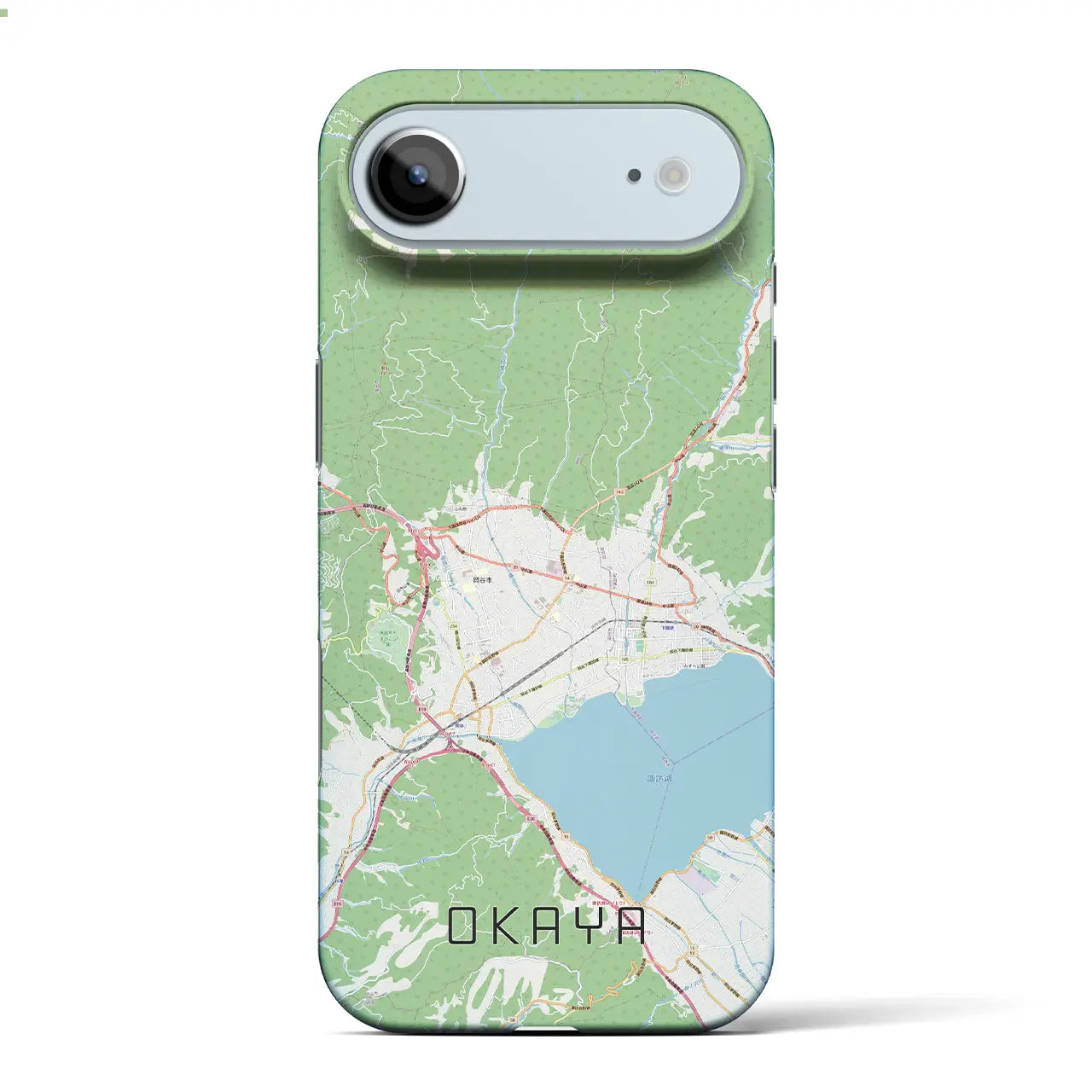 【岡谷（長野県）】地図柄iPhoneケース（バックカバータイプ）