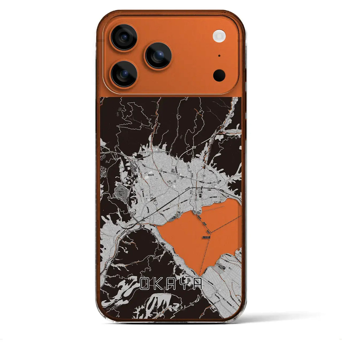 【岡谷（長野県）】地図柄iPhoneケース（クリアタイプ）