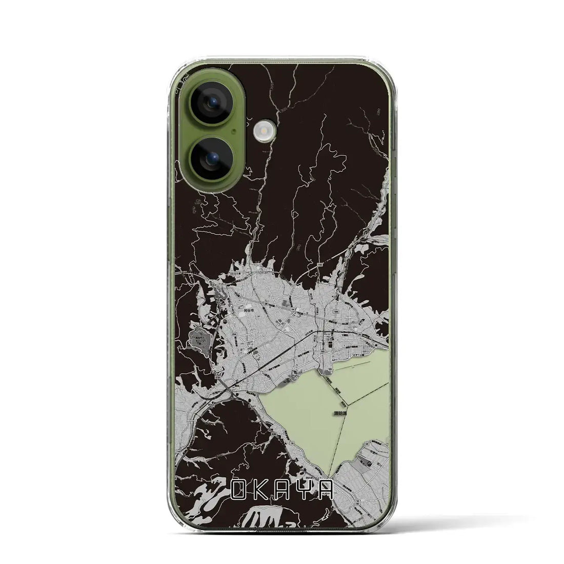 【岡谷（長野県）】地図柄iPhoneケース（クリアタイプ）モノトーン・iPhone 17 Pro Max 用