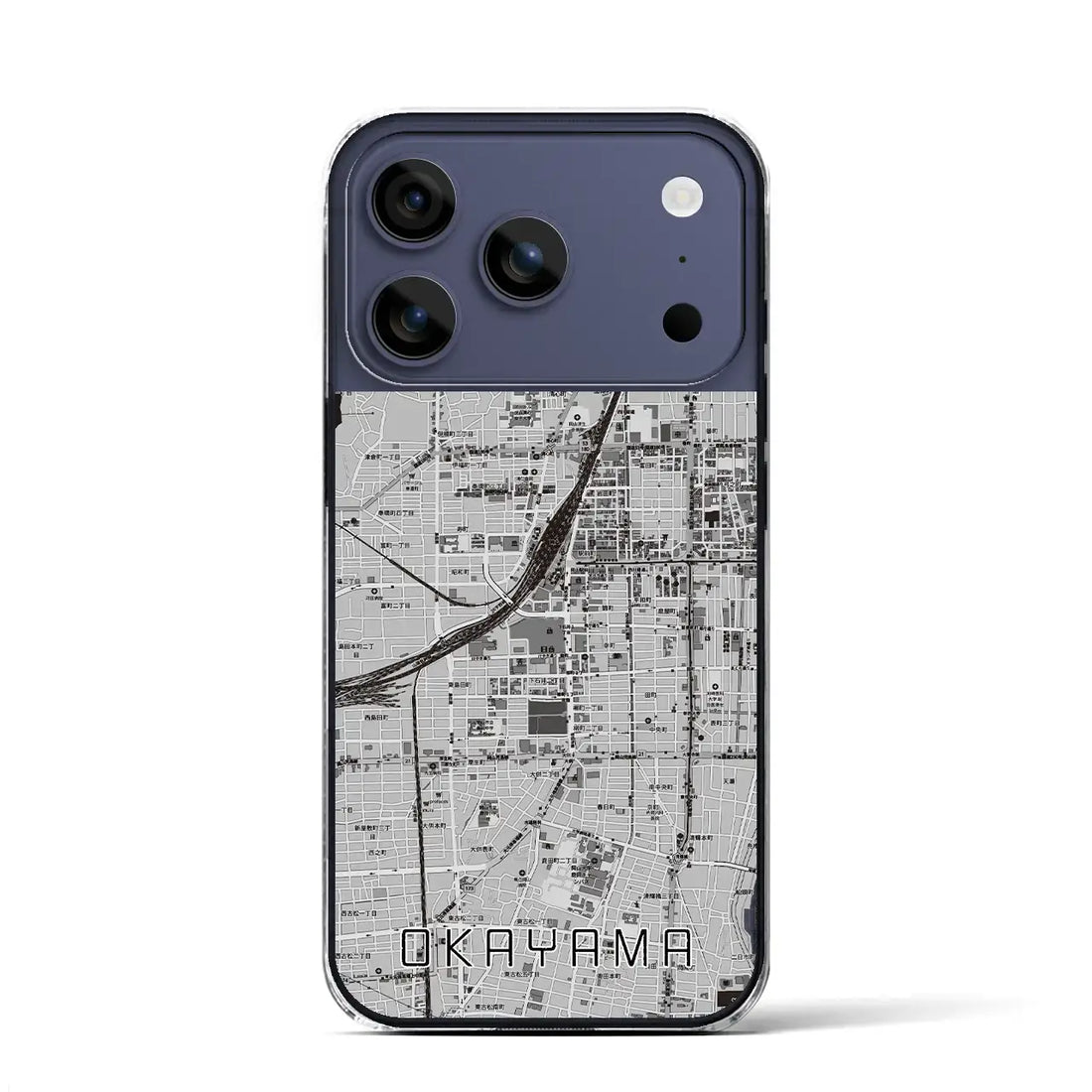 【岡山2(岡山県)】地図柄iPhoneケース(クリアタイプ)