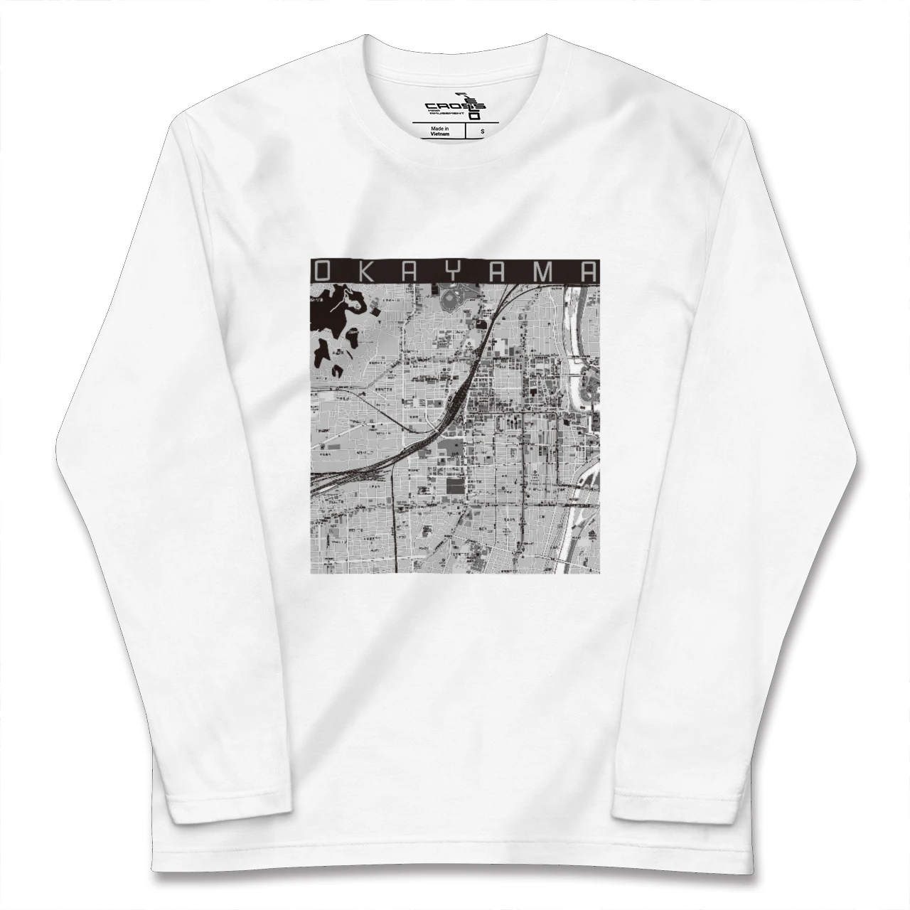 【岡山2（岡山県）】地図柄ロングスリーブTシャツ