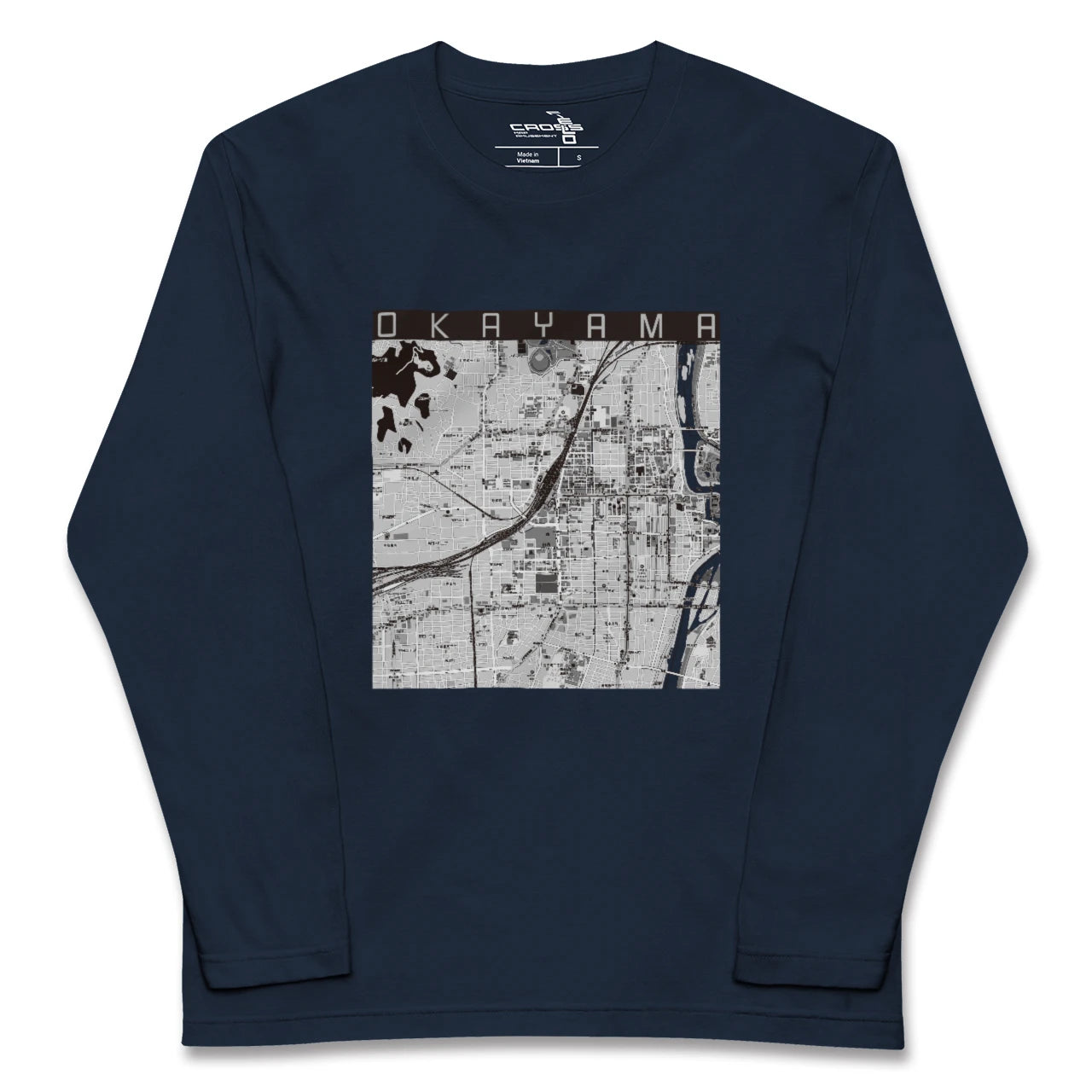 【岡山2（岡山県）】地図柄ロングスリーブTシャツ