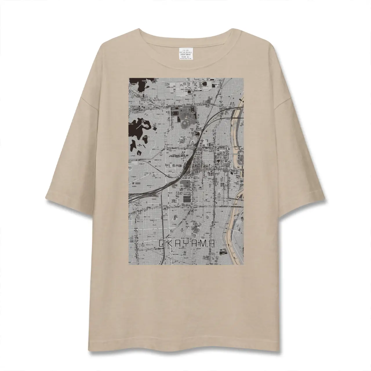 【岡山2（岡山県）】地図柄ビッグシルエットTシャツ
