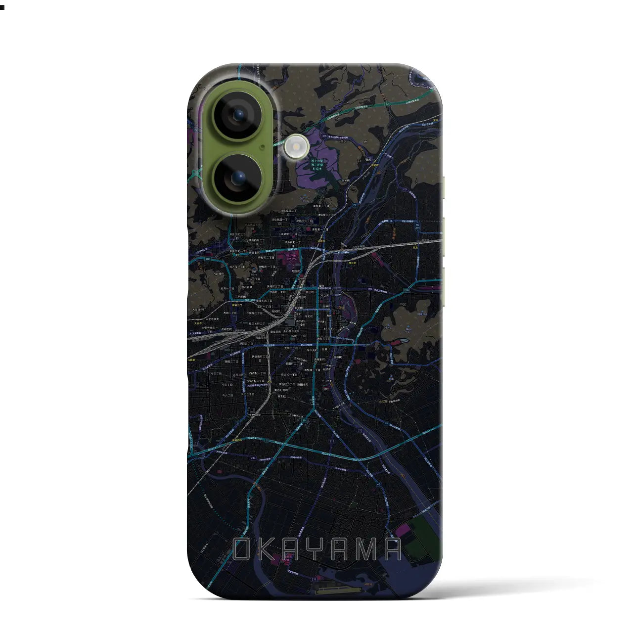 【岡山（岡山県）】地図柄iPhoneケース（バックカバータイプ）