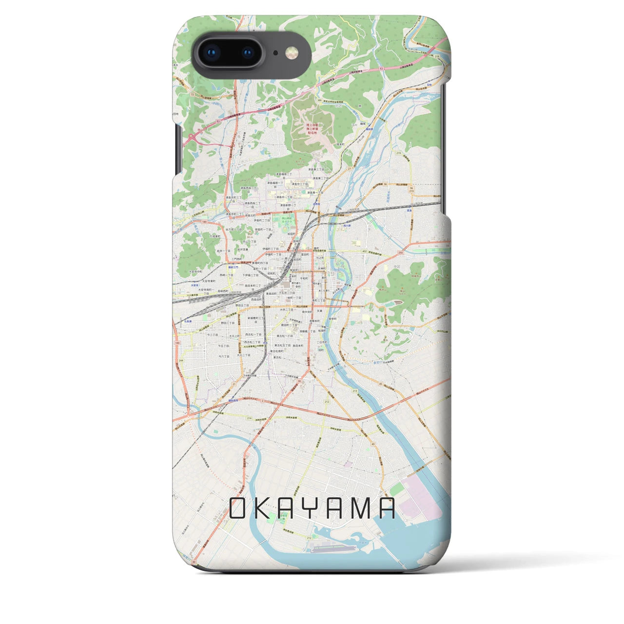 【岡山（岡山県）】地図柄iPhoneケース（バックカバータイプ）