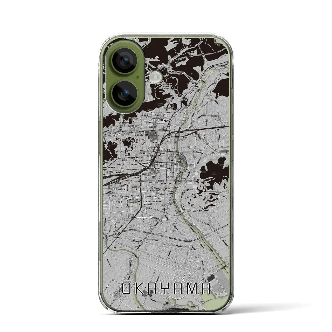 【岡山（岡山県）】地図柄iPhoneケース（クリアタイプ）
