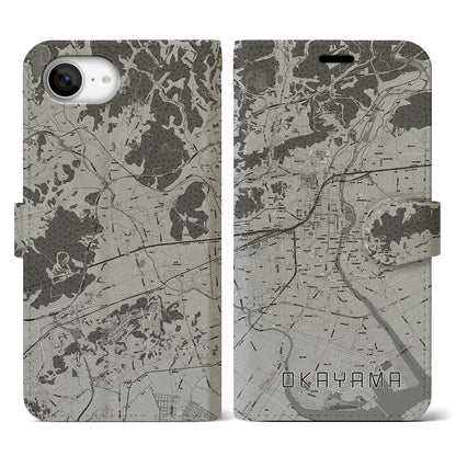 【岡山（岡山県）】地図柄iPhoneケース（手帳タイプ）