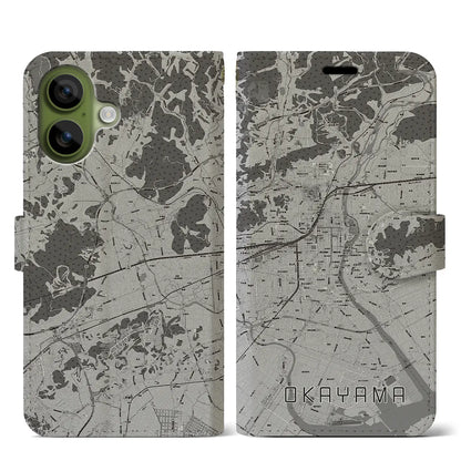 【岡山（岡山県）】地図柄iPhoneケース（手帳タイプ）