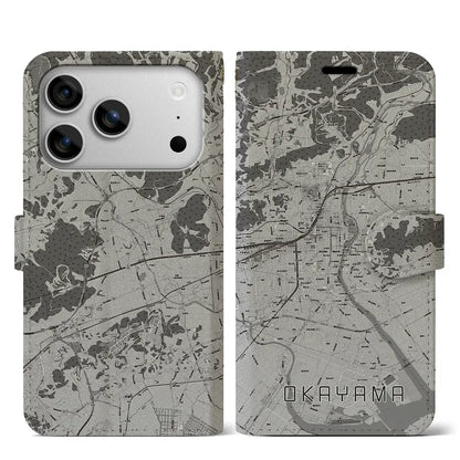 【岡山（岡山県）】地図柄iPhoneケース（手帳タイプ）