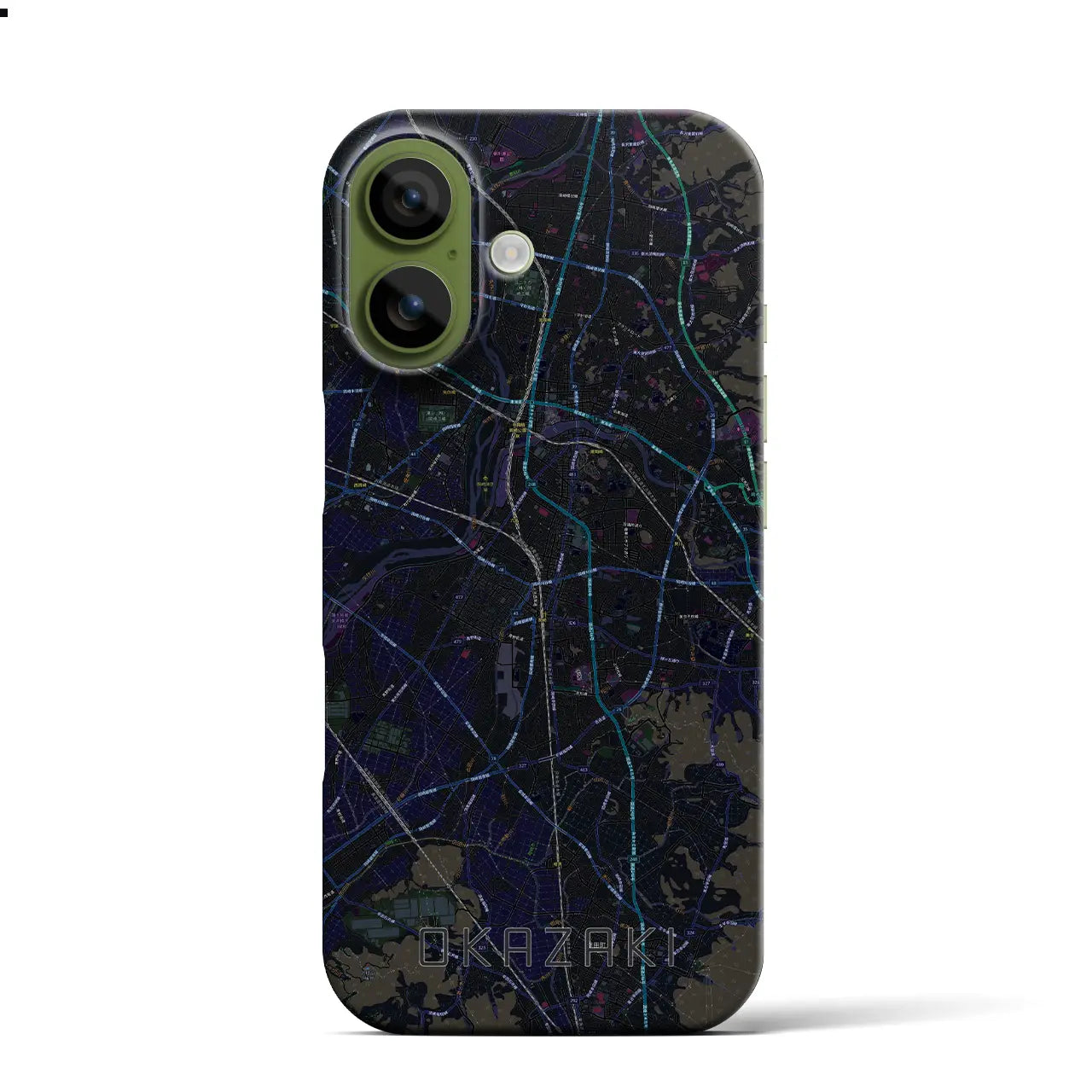 【岡崎（愛知県）】地図柄iPhoneケース（バックカバータイプ）