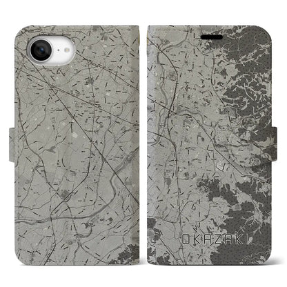 【岡崎（愛知県）】地図柄iPhoneケース（手帳タイプ）