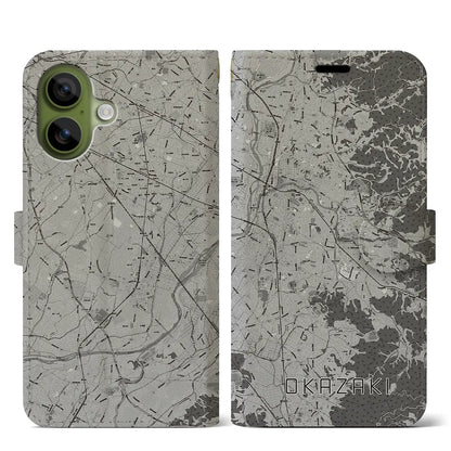 【岡崎（愛知県）】地図柄iPhoneケース（手帳タイプ）