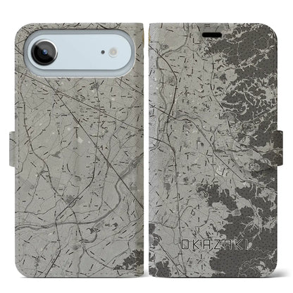 【岡崎（愛知県）】地図柄iPhoneケース（手帳タイプ）