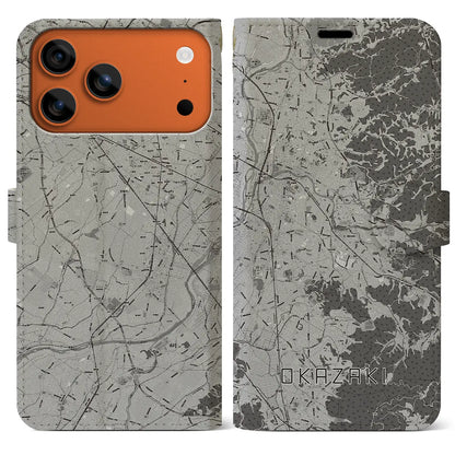 【岡崎（愛知県）】地図柄iPhoneケース（手帳タイプ）