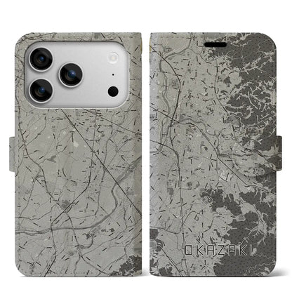 【岡崎（愛知県）】地図柄iPhoneケース（手帳タイプ）