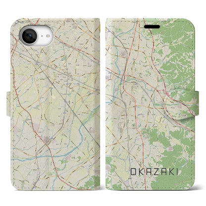 【岡崎（愛知県）】地図柄iPhoneケース（手帳タイプ）