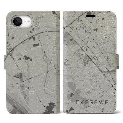 【桶川（埼玉県）】地図柄iPhoneケース（手帳タイプ）