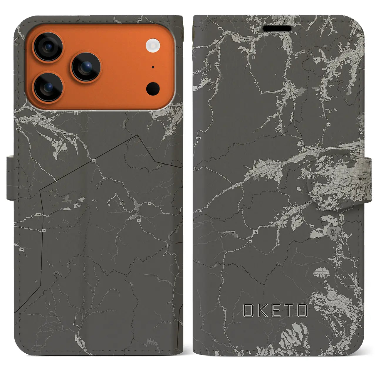 【置戸（北海道）】地図柄iPhoneケース（手帳タイプ）